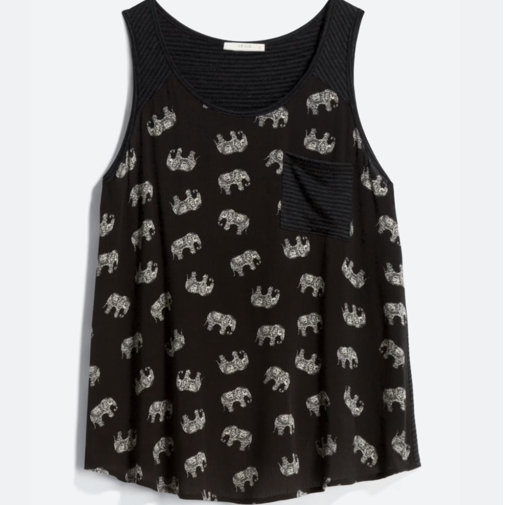 Kaileigh - Carah Mixed Material Pocket Tank Top